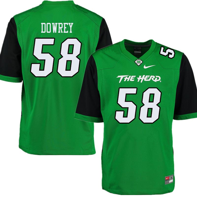 Men #58 Jordan Dowrey Marshall Thundering Herd College Football Jerseys Sale-Green
